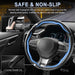 3pcs Carbon Fiber Anti-Skid Steering Wheel Cover, Waterproof & Segmented Butterfly Design, Universal 99% Vehicle Wheel C