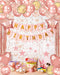 Rose Gold Happy Birthday Party Decorations with Banner Balloons for Women