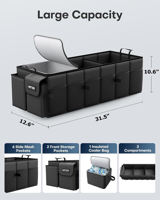Trunk Organizer, Sturdy Foldable with Cooler for Car, Sudan & SUV