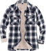 Womens Sherpa Lined Flannel Jacket with Hand Pockets