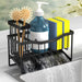 Maifan Sink Caddy Sponge Holder for Kitchen with Brush Holder and Stainless Steel Self Drain Tray, Rustproof Kitchen Sin