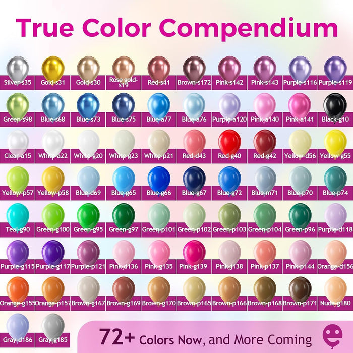 Assorted Latex Rainbow Balloons 100 Pack 12 inch