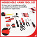 58-Piece Household Tool Set, Home Tool Kit with Storage Case, Red