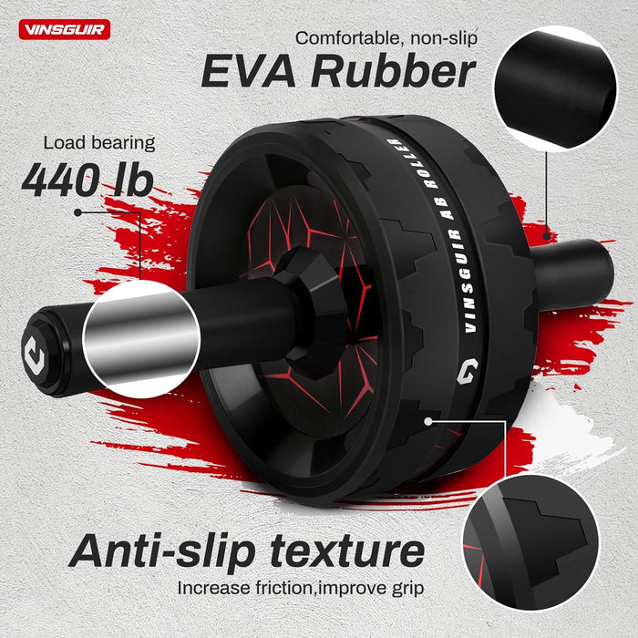 Ab Roller Wheel, Abs & Core Workout Equipment for Home Gym with Knee Pad Accessories, Abdominal Wheel for Full-body Stre