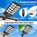 2 Pack Solar Street Lights Outdoor Waterproof, 100000LM Solar Powered Parking Lot Lights Large Street Light Dusk to Dawn
