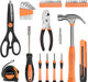 39-Piece Household Tool Set, Orange Hand Kit With Storage Case