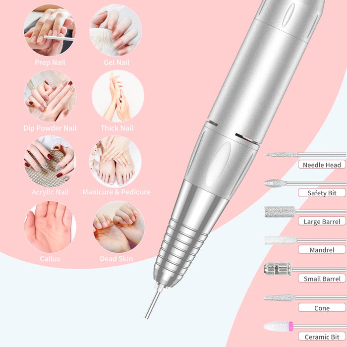 Portable Nail Drill Professional 35000 RPM, Electric Nail E File