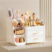 Makeup Organizer with Brush Holder for Vanity, Large Plastic Bathroom Countertop Organizer Skin Care Storage, Easy to St