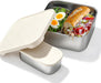 Stainless Steel Lunch Box, Sandwich & 2 Snack Containers, White