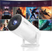 Mini Projector with WiFi and Bluetooth, Portable Movie Projector with 180° Rotatable, 1080P HD Supported, Auto Vertical Keystone, Compatible with Smartphone, TV Stick, Laptop, HDMI, USB