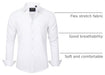 Men's Dress Shirts Solid Long Sleeve Stretch Wrinkle-Free Formal Shirt Business Casual Button Down Shirts
