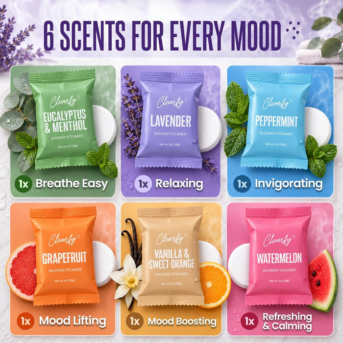 Shower Steamers Aromatherapy Gifts for Women and Men, 6 Tablets