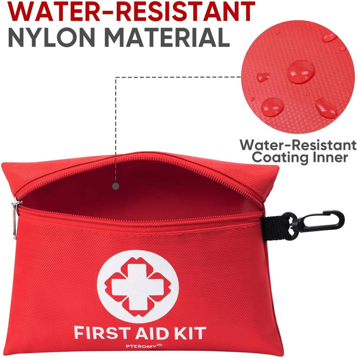 150 Pcs Mini Travel First Aid Kit for Travel, Car, Home, Camping