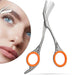Eyebrow Scissors with Combs For Trimming and Shaping, Powder Steel, Gray