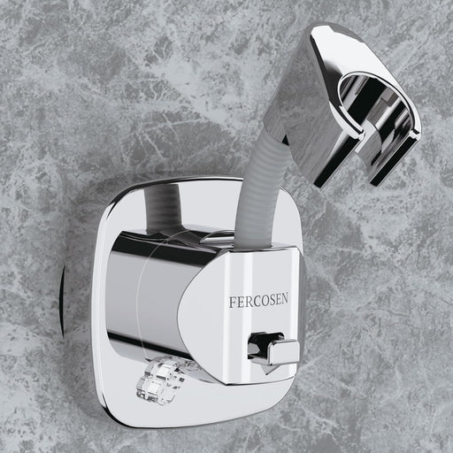 Shower Head Holder with Suction | 360° Swivel | Silver