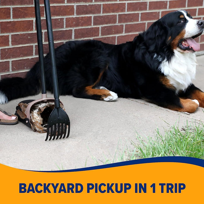 Swivel Bin & Rake Dog Pooper Scooper, Includes 2 Waste Bags