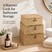Square Handwoven Seagrass Wicker Storage Baskets with Lids, Set of 3