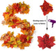 2Pcs 13FT Artificial Fall Leaves Garland for Thanksgiving Decor