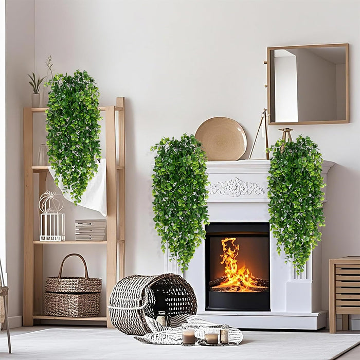 4Pcs Fake Hanging Plants 2.7FT Fake Plants Fake Vines Greenery
