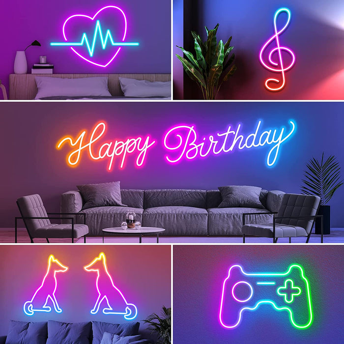 20Ft Neon Rope Lights,Flexible Led Rope Lights Control with App/Remote,Multiple Modes Music Sync Gaming RGB Led Neon Lig