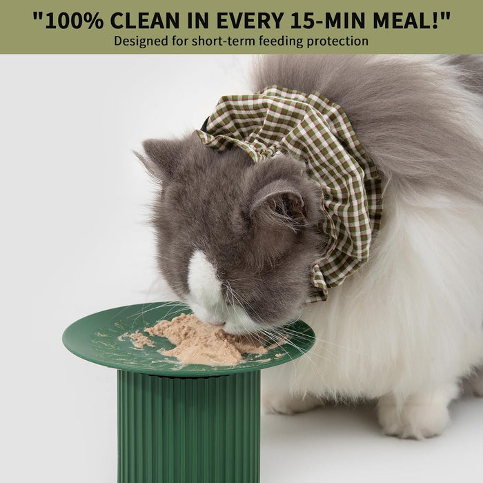 Cat Grooming Collar and Feeding Bib for Long Haired Cats, Anti-Stain Neck Band, Dog Ear Cover Snood for Cocker Spaniels