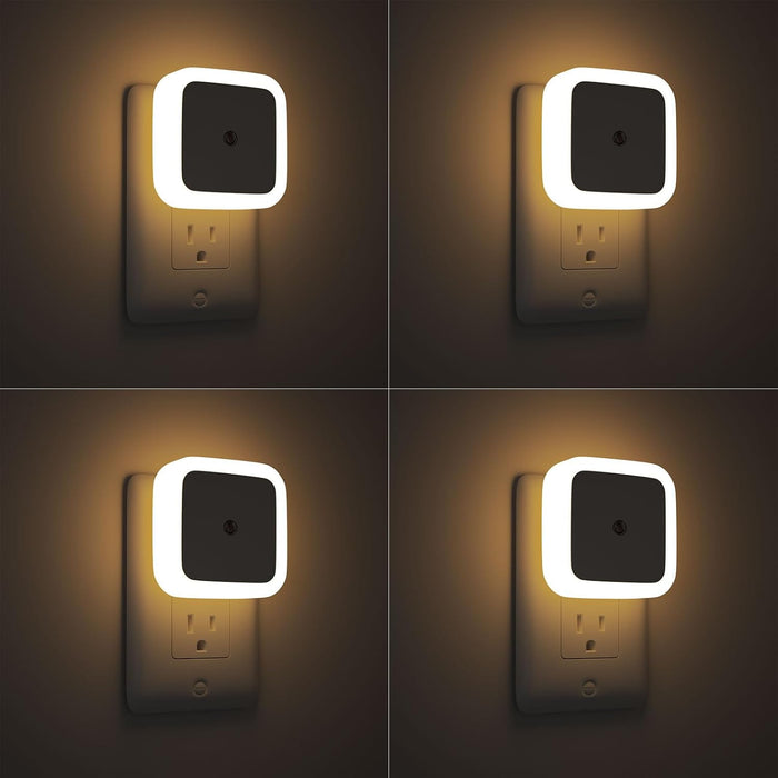 Night Light, Night Lights Plug into Wall 4-Pack, Nightlight Plug in Night Lights, Dusk to Dawn Night Lamp Led Night Light for Bedroom, Bathroom, Hallway Warm White