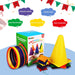 31PCS 3 in 1 Carnival Outdoor Games Combo Set for Kids, Soft Plastic Cones Bean Bags Ring Toss Game, Gift for Birthday P