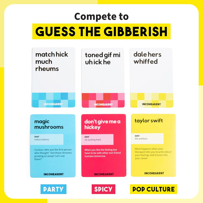 Incohearent, The Guess the Gibberish Party Game by Relatable