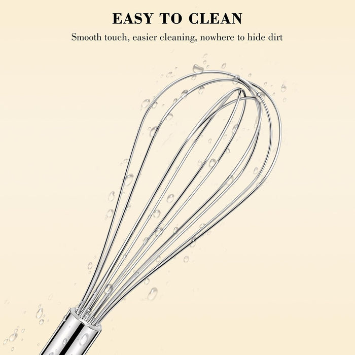 3-Pack Stainless Steel Whisk Set, Kitchen Utensils for Cooking
