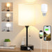 Bedside Table Lamp for Bedroom - Small Desk Lamp with USB Ports