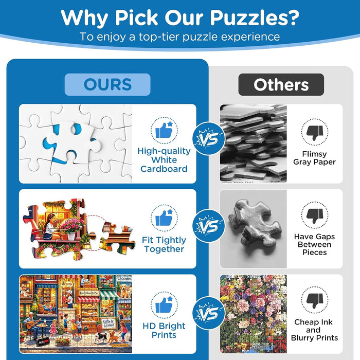 500 Piece Puzzles for Adults, Colorful Small Town Jigsaw Puzzles 500 Pieces