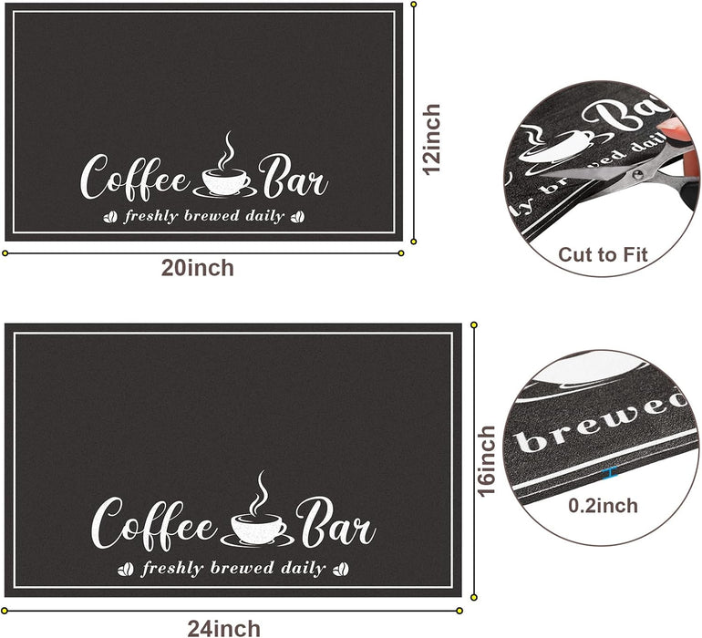 Fashion Coffee Mat, Dish Drying Mat 12" x 20" Black