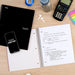 Spiral Notebook + Study App, 5 Subject, College Ruled Paper, 8-1/2" x 11", 200 Sheets, Fights Ink Bleed, Water Resistant Cover, Black (72081)