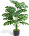 Fake Plants Monstera Plant, 28" Artificial Potted Plants Indoor with Black Gold Pot for Home Decor, Faux Plants Greenery