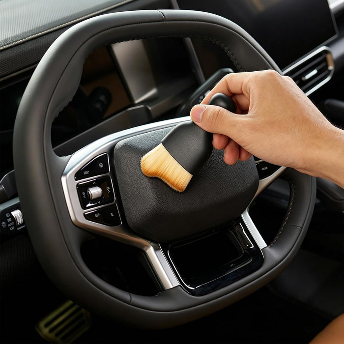 Car Duster Brush, Soft Car Interior Detailing Kit, Easy to Clean Interior Brush, Exterior Cleaning Tool, Auto Detailing Brushes for Dashboard, Air Vents, Seat Crevices, Skylight, Wheels & Tires