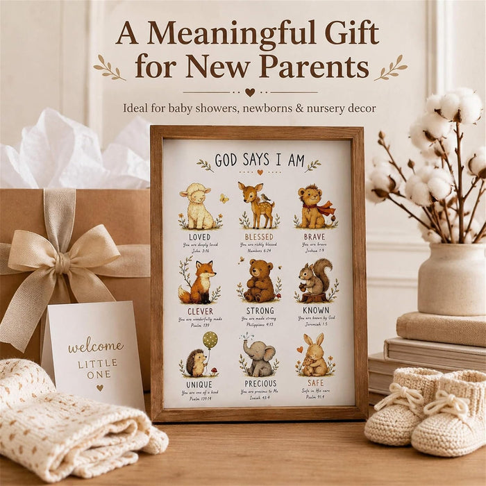 Christian Nursery Decor, Bible Verse Wall Art for Kids Room