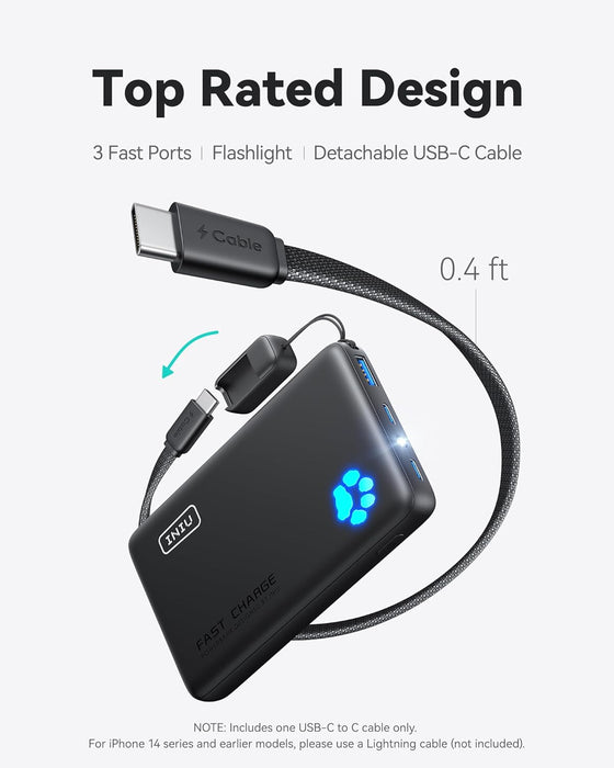 10000mAh 45W Fast Charging Portable Charger, Smaller Travel Power Bank