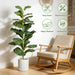 2Pack Artificial Fiddle Leaf Fig Tree, 35" Faux Ficus Lyrata Plant with Pot, Floor Plant Outdoor Artificial Plant, Suitable for Living Room, Office, Bedroom Decor