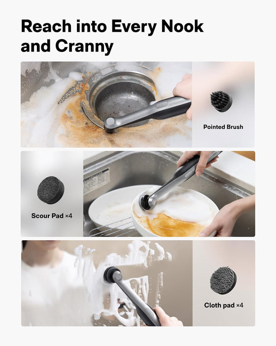 Wand™ Cordless Spin Scrubber, Electric Grout Brush, 12 Brush Heads