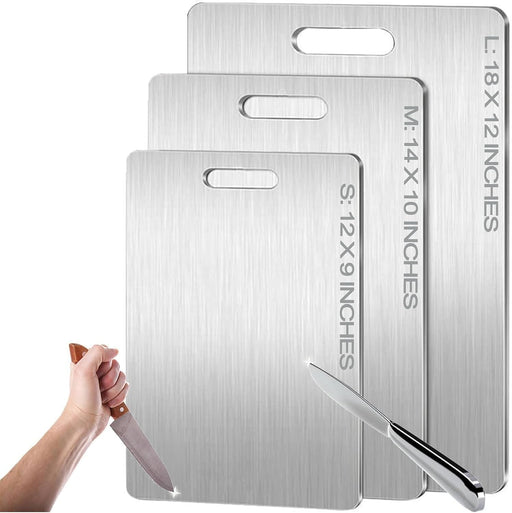 Titanium Cutting Board - 2026 New Upgrade 100% Pure Titanium Cutting Boards for Kitchen Double Sided Non Toxic Titanware