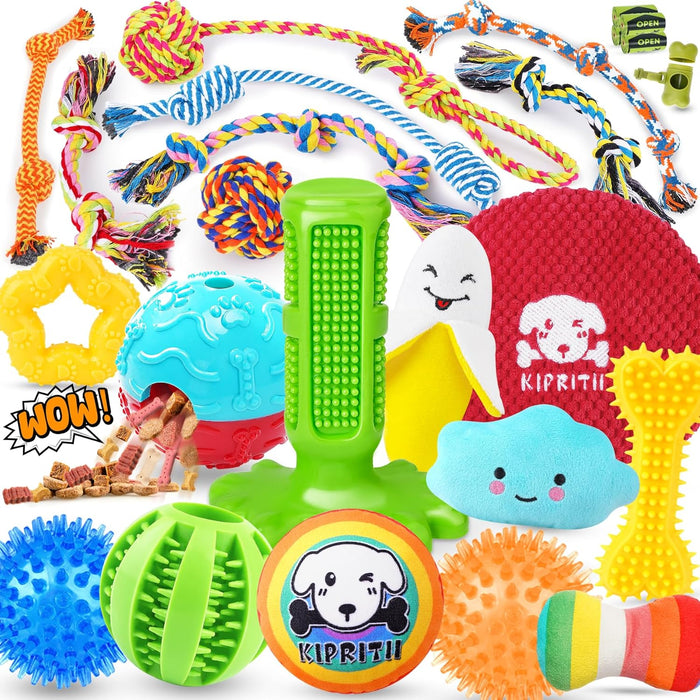 25 Pack Various Dog/Puppy Toys Set for Small & Medium Dogs