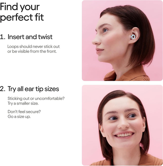 Quiet 2 Ear Plugs - Ultra-Comfy Reusable Hearing Protection for Sleep