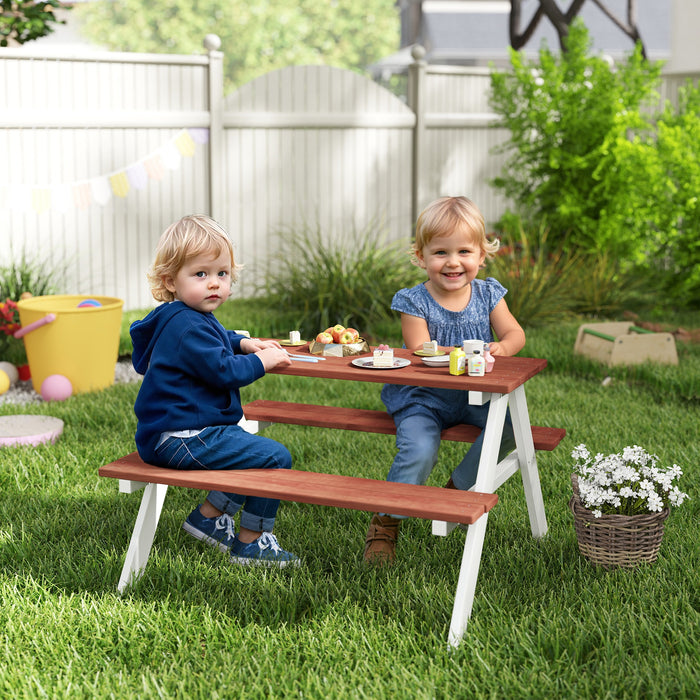 Wooden Kids Picnic Table and Bench Set