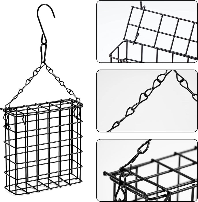 2Pcs Suet Bird Feeders, Outdoor Garden Cages for Outside Hanging