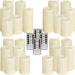 Set of 24 Waterproof Outdoor Flameless Candles, LED Candles with 4 Remote and Timer,(H 4" 5" 6" x D 2.2"),for Christmas,