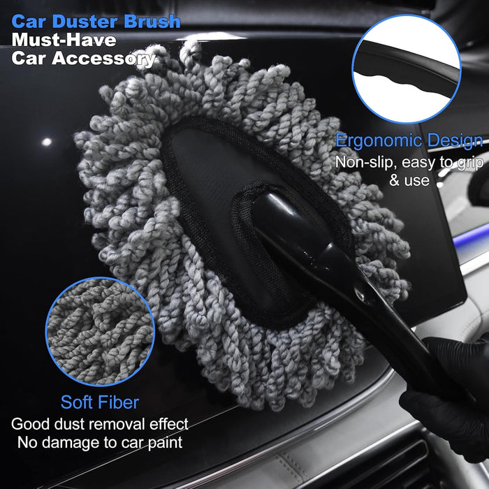 10PCS Car Detailing Cleaning Kit Interior Cleaner, Car Detailing Brushes, Car Duster, Car Cleaning Gel, Microfiber Clean