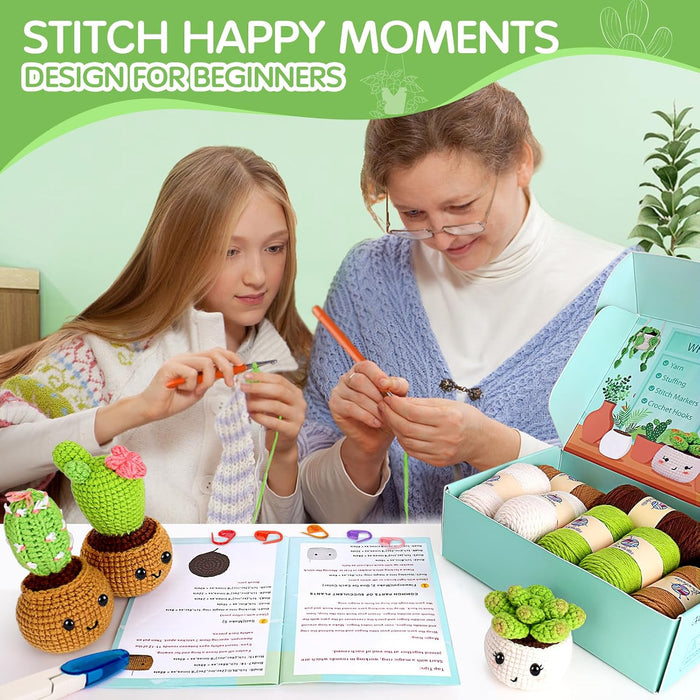 Crochet Kit for Beginners, Crochet Starter Kits for Adults, Amigurumi Craft Knitting Crocheting Kits with Step-by-Step V