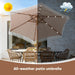 7.5FT Fringe Patio Outdoor Umbrella with LED Solar Lights