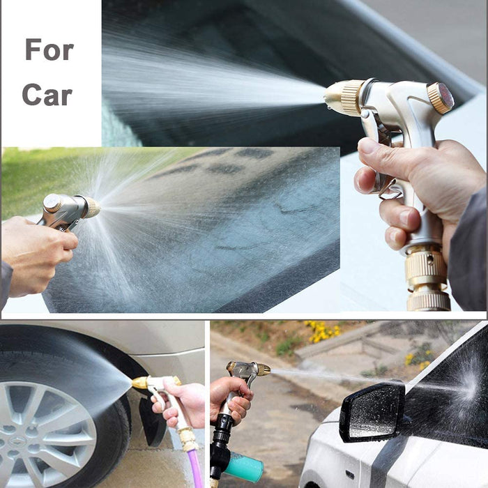 Upgraded 100% Metal Garden Hose Nozzle Heavy Duty, High Pressure