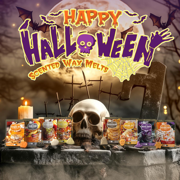 Halloween Scented Wax Melts, Fall Soy Wax Cubes for Wax Warmer, Strong Scent Fragrance Wax Tarts, Autumn Wax Melts Gift 